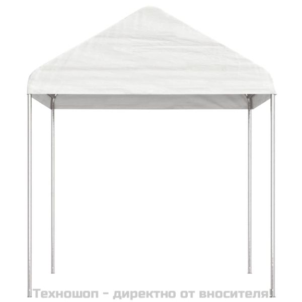 Навес с покрив бял 8,92x2,28x2,69 м полиетилен