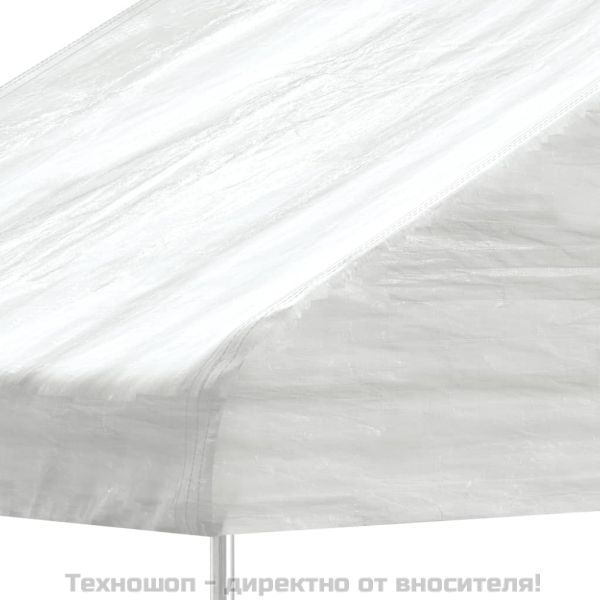 Навес с покрив бял 15,61x4,08x3,22 м полиетилен