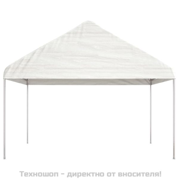 Навес с покрив бял 11,15x4,08x3,22 м полиетилен