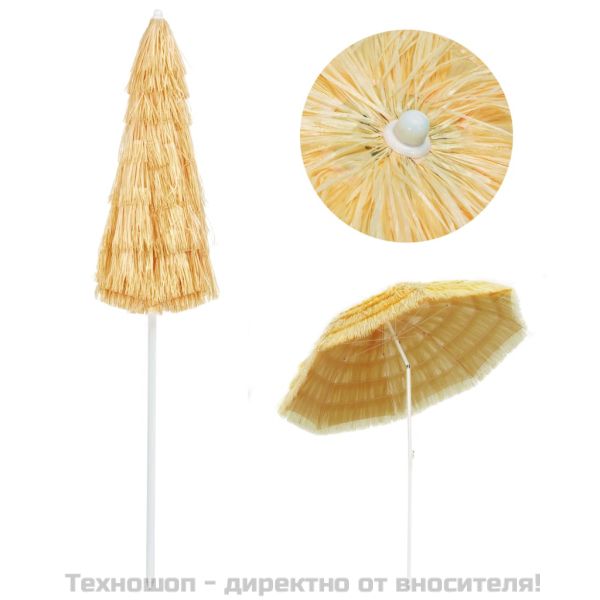 Плажен чадър, натурален, 240 см, хавайски стил