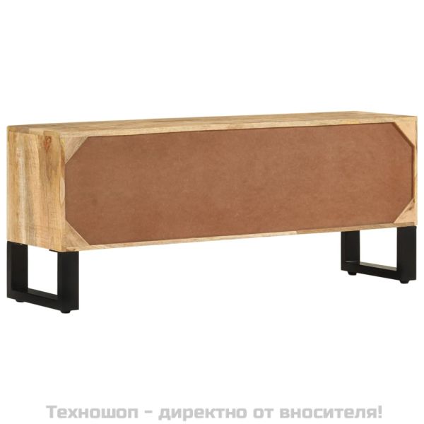 ТВ шкаф, 110x30x45 см, грубо мангово дърво