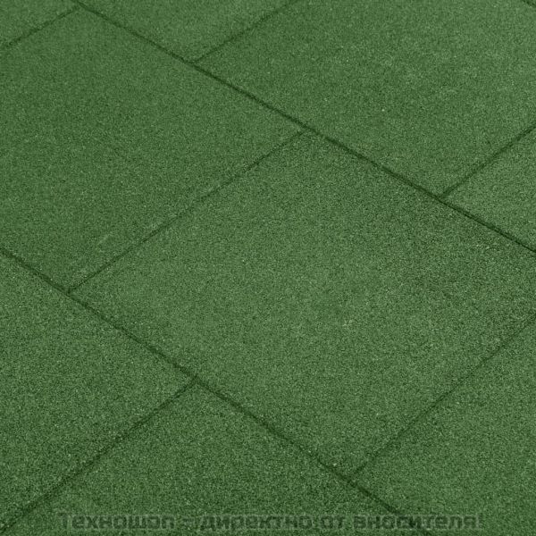Ударопоглъщащи каучукови плочи, 6 бр, 50x50x3 см, зелени