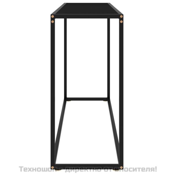 Конзолна маса, черна, 120x35x75 cм, закалено стъкло