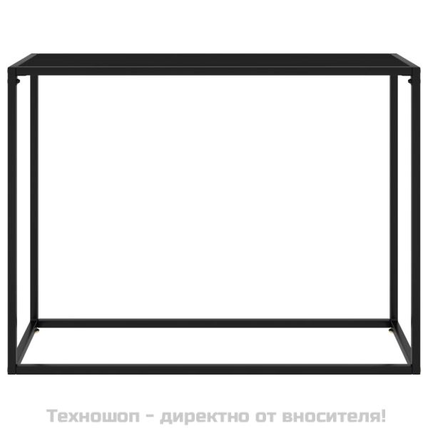 Конзолна маса, черна, 100x35x75 cм, закалено стъкло