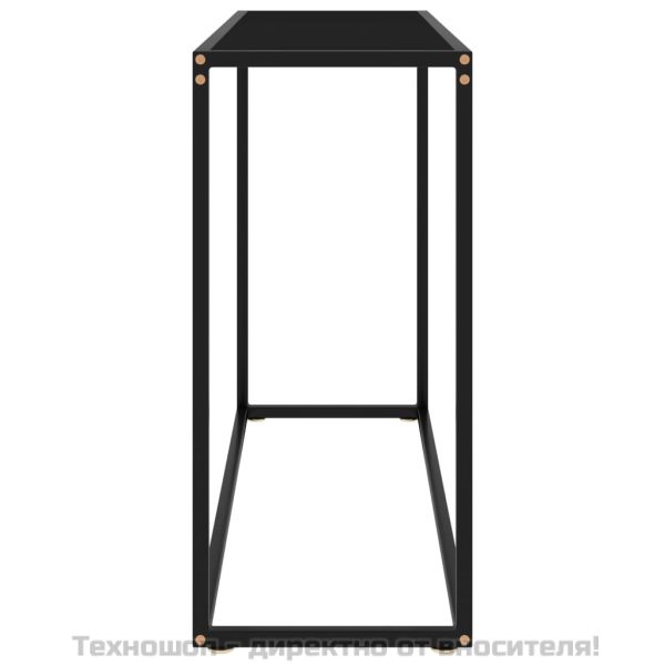 Конзолна маса, черна, 100x35x75 cм, закалено стъкло