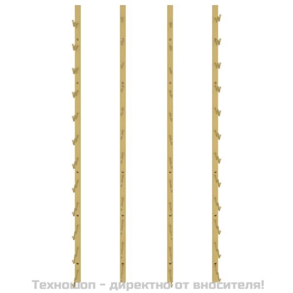 Стойки за вино за 24 бутилки стенен монтаж 2 бр златисти желязо