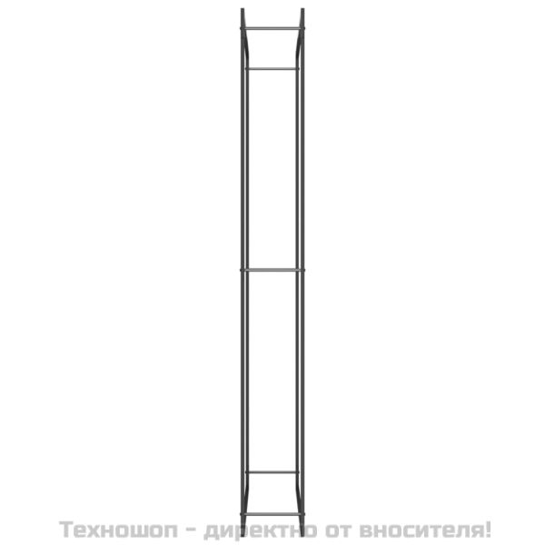 Стойка за дърва за огрев, черен мат, 110x28x214 см, стомана