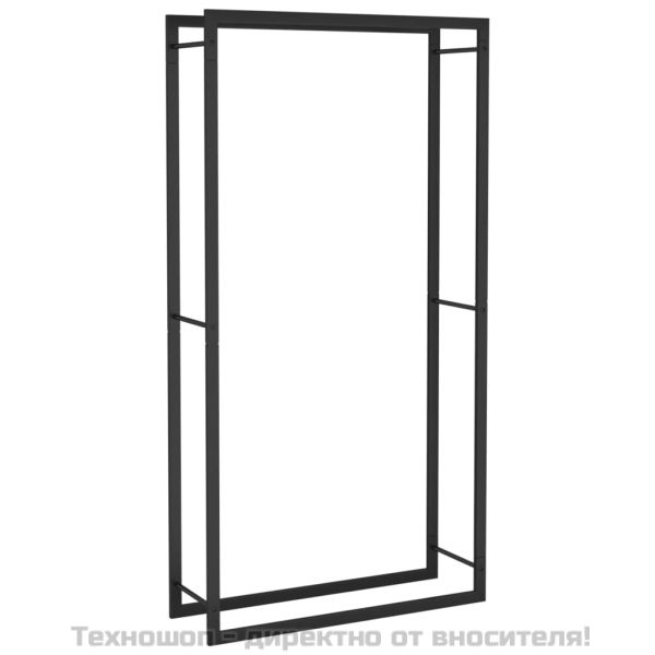 Стойка за дърва за огрев, матово черна, 80x28x154 см, стомана