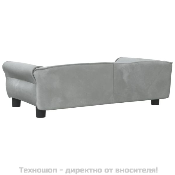 Кучешко легло светлосиво 95x55x30 см кадифе