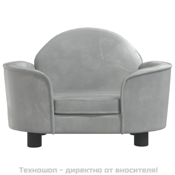 Кучешко легло светлосиво 66x40x45 см кадифе