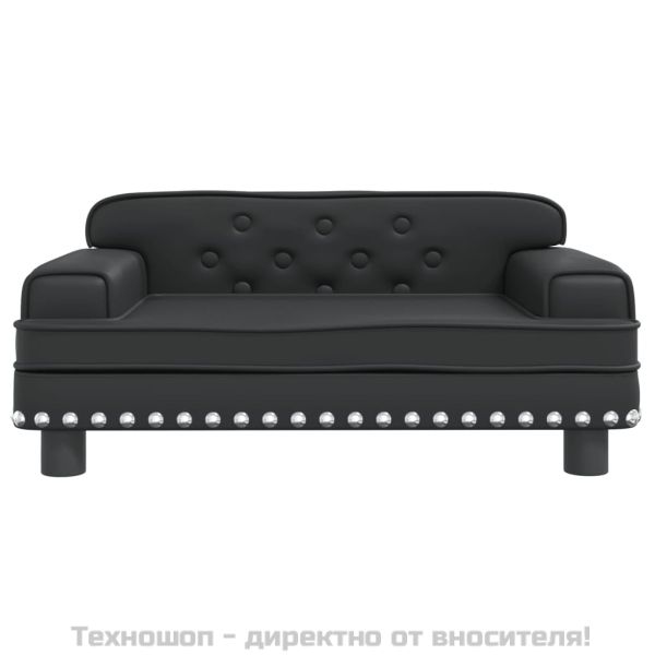 Кучешко легло, черно, 70x45x30 см, изкуствена кожа