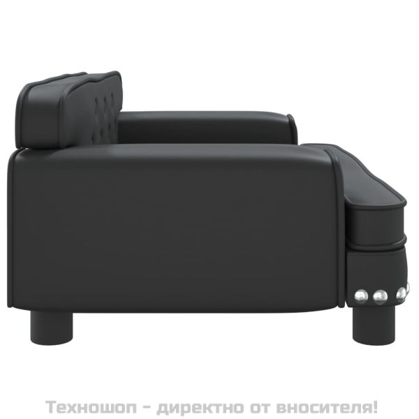 Кучешко легло, черно, 70x45x30 см, изкуствена кожа