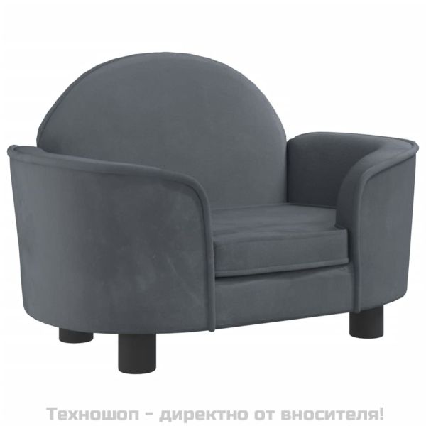 Кучешко легло тъмносиво 66x40x45 см кадифе