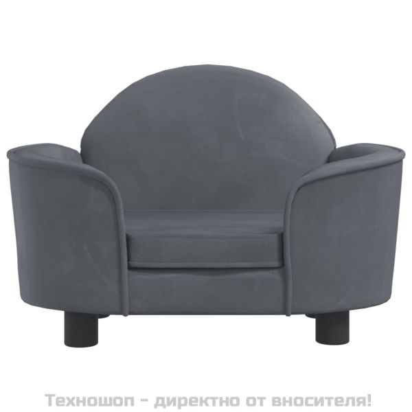 Кучешко легло тъмносиво 66x40x45 см кадифе