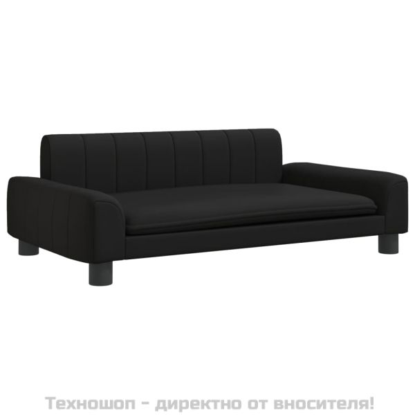 Кучешко легло, черно, 90x53x30 см, изкуствена кожа