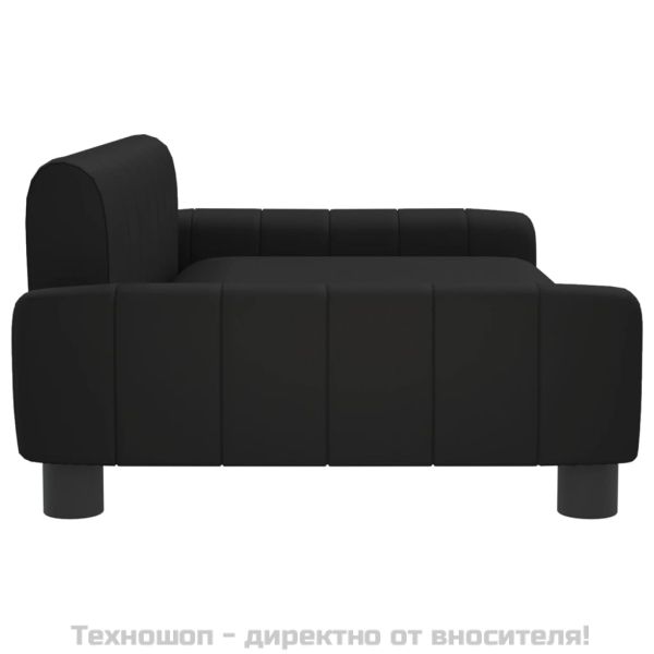 Кучешко легло, черно, 90x53x30 см, изкуствена кожа