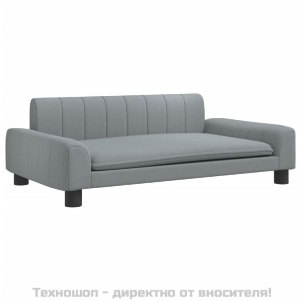 Кучешко легло светлосиво 90x53x30 см текстил