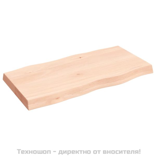 Плот за маса 80x40x(2-6) см необработено масивно дърво жив ръб