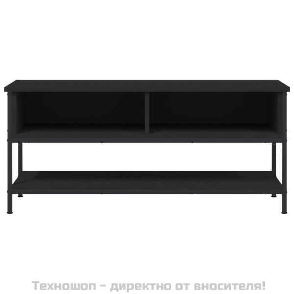 ТВ шкаф, черен, 100x35x45 см, инженерно дърво