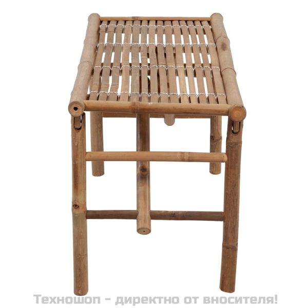 Сгъваема градинска пейка с възглавница, 118 см, бамбук