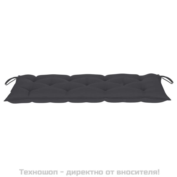 Сгъваема градинска пейка с възглавница, 118 см, бамбук