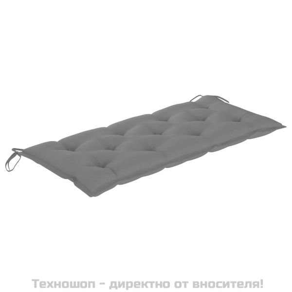 Сгъваема градинска пейка с възглавница, 118 см, бамбук