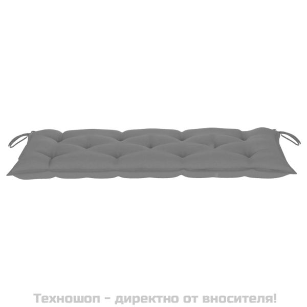 Сгъваема градинска пейка с възглавница, 118 см, бамбук