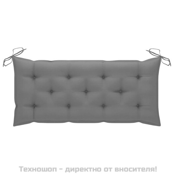 Сгъваема градинска пейка с възглавница, 118 см, бамбук