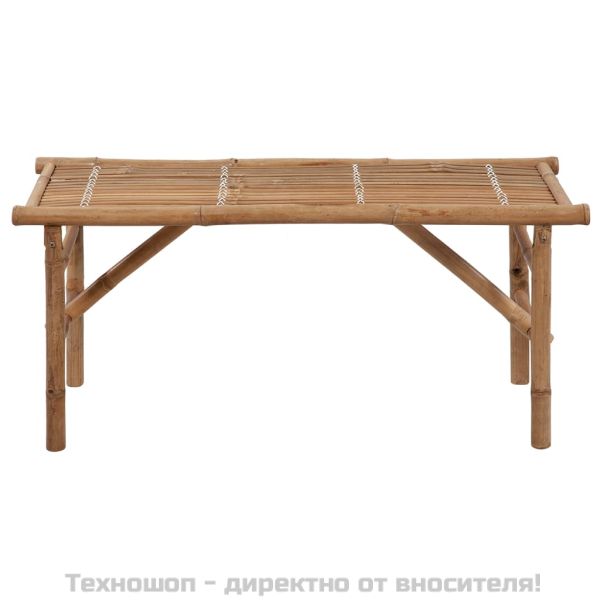 Сгъваема градинска пейка с възглавница, 118 см, бамбук