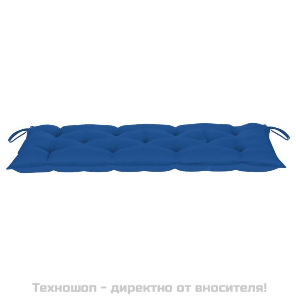 Сгъваема градинска пейка с възглавница, 118 см, бамбук