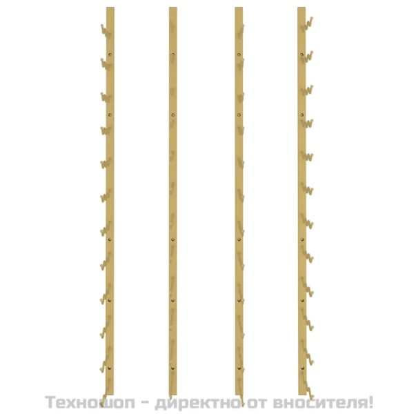 Стойки за вино за 36 бутилки стенен монтаж 2 бр златисти желязо