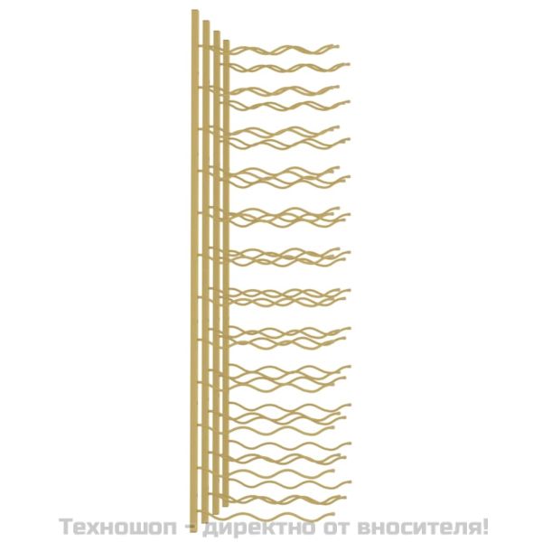 Стойки за вино за 36 бутилки стенен монтаж 2 бр златисти желязо