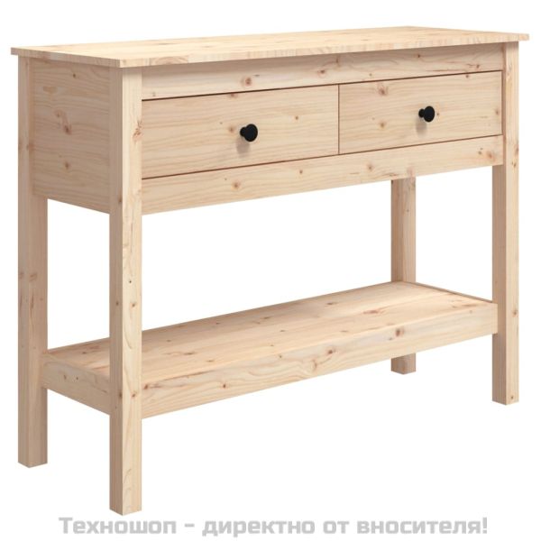 Конзолна маса 100x35x75 см борово дърво масив