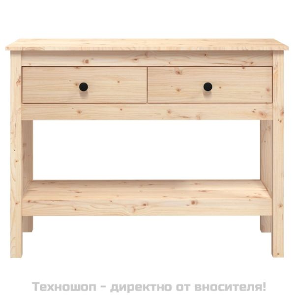 Конзолна маса 100x35x75 см борово дърво масив
