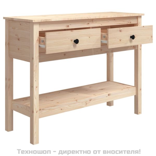 Конзолна маса 100x35x75 см борово дърво масив