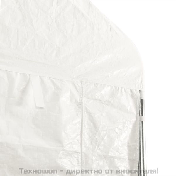 Навес с покрив бял 11,15x4,08x3,22 м полиетилен