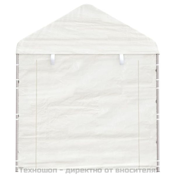 Навес с покрив бял 11,15x2,28x2,69 м полиетилен