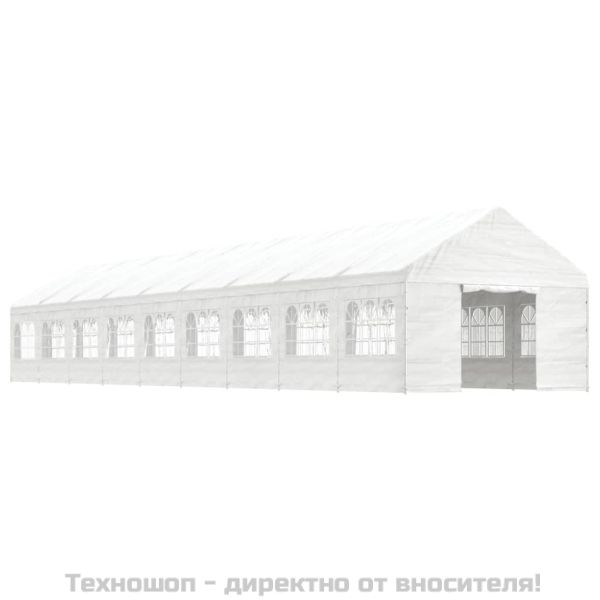 Навес с покрив бял 20,07x4,08x3,22 м полиетилен