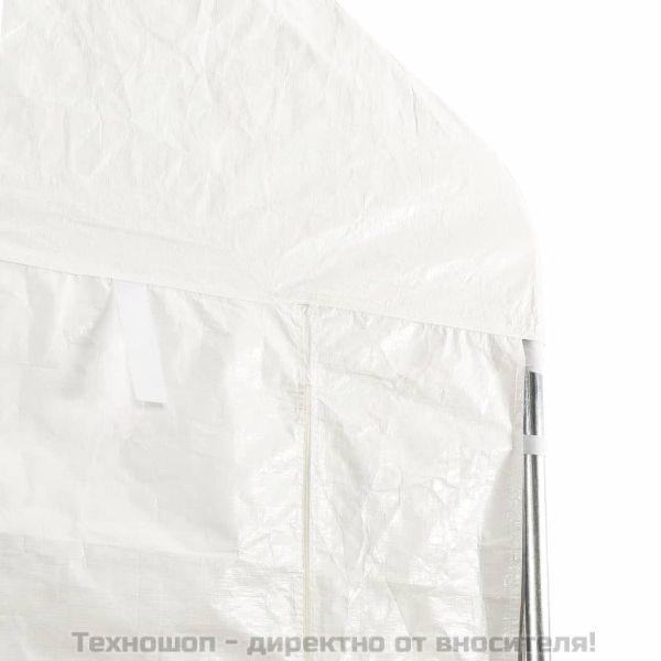 Навес с покрив бял 8,92x2,28x2,69 м полиетилен