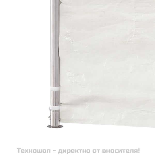 Навес с покрив бял 13,38x4,08x3,22 м полиетилен