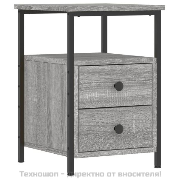 Нощно шкафче, сив сонома, 34x35,5x50 см, инженерно дърво