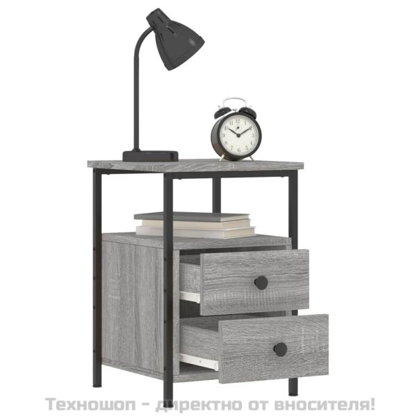 Нощно шкафче, сив сонома, 34x35,5x50 см, инженерно дърво