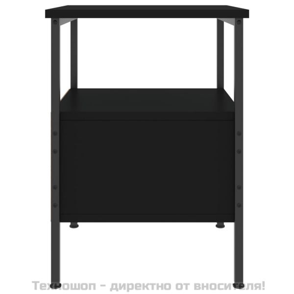 Нощно шкафче, черно, 34x36x50 см, инженерно дърво