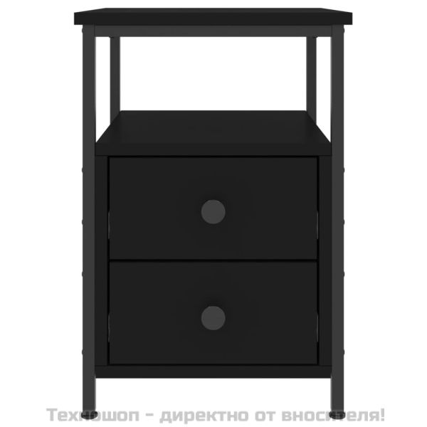 Нощно шкафче, черно, 34x35,5x50 см, инженерно дърво