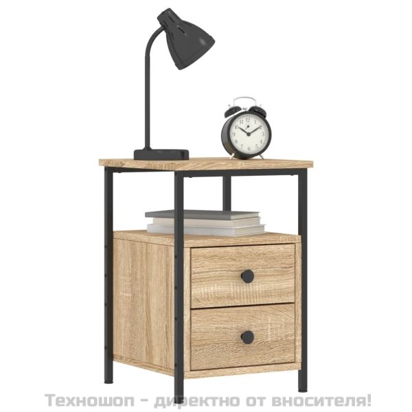 Нощно шкафче, дъб сонома, 34x35,5x50 см, инженерно дърво