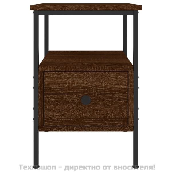 Нощно шкафче, кафяв дъб, 34x36x50 см, инженерно дърво
