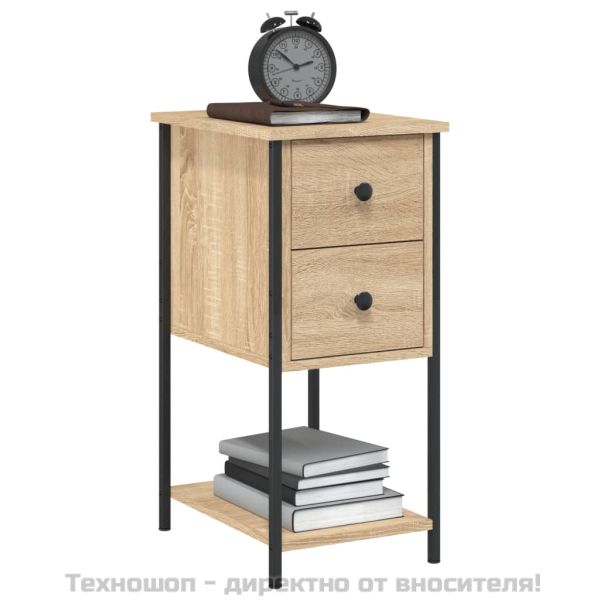 Нощно шкафче, дъб сонома, 32x42x70 см, инженерно дърво
