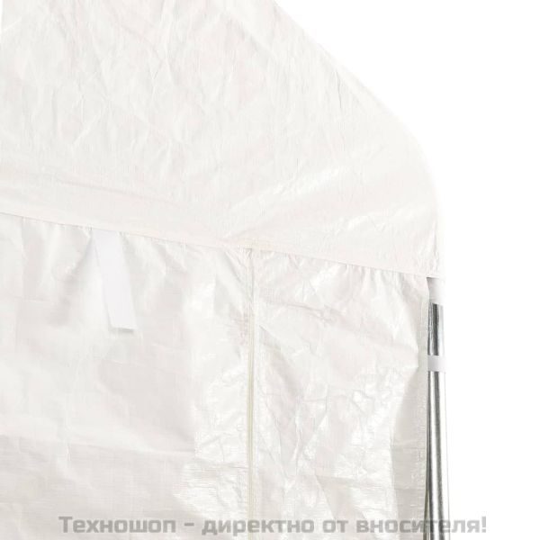 Навес с покрив бял 4,46x4,08x3,22 м полиетилен