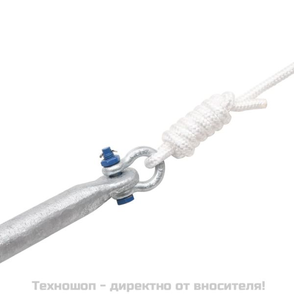 Сгъваема котва с въже сребриста 12 kg Горещо поцинкован чугун
