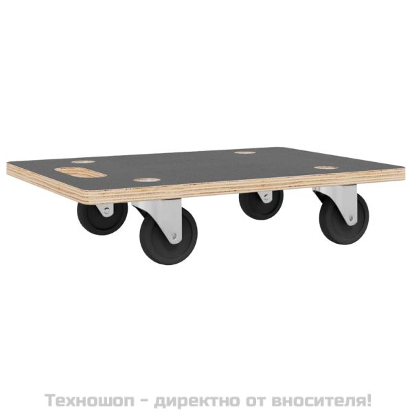 Транспортни колички 2 бр правоъгълни 80x55x11,5 см 250 кг